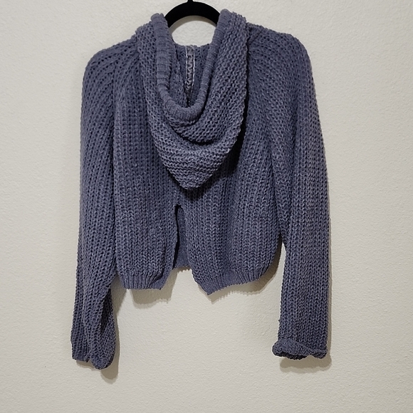 POL Blue Cuffed Sleeve Cropped Hoodie - Picture 8 of 12